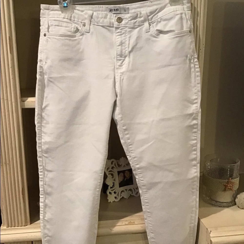 Just Black White Jean Capris